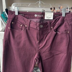 NWT Stylus Burgundy Jeans